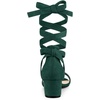 image:imageAllegra K Womens Open Toe Block Heel Lace Up Heels Heel Sandals  Party SandalsGreen