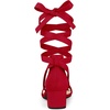 image:imageAllegra K Womens Open Toe Block Heel Lace Up Heels Heel Sandals  Party SandalsRed