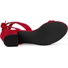 image:imageAllegra K Womens Open Toe Block Heel Lace Up Heels Heel Sandals  Party SandalsRed