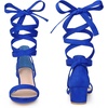 image:imageAllegra K Womens Open Toe Block Heel Lace Up Heels Heel Sandals  Party SandalsRoyal Blue