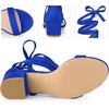 image:imageAllegra K Womens Open Toe Block Heel Lace Up Heels Heel Sandals  Party SandalsRoyal Blue