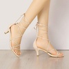 image:imageAllegra K Womens Strappy Lace Up Kitten Heel Dress SandalsBeige