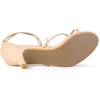 image:imageAllegra K Womens Strappy Lace Up Kitten Heel Dress SandalsBeige
