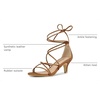 image:imageAllegra K Womens Strappy Lace Up Kitten Heel Dress SandalsDark Brown