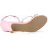 image:imageAllegra K Womens Strappy Lace Up Kitten Heel Dress SandalsLight Pink