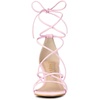 image:imageAllegra K Womens Strappy Lace Up Kitten Heel Dress SandalsLight Pink