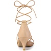 image:imageAllegra K Womens Strappy Lace Up Kitten Heel Dress SandalsNude