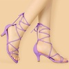 image:imageAllegra K Womens Strappy Lace Up Kitten Heel Dress SandalsPurple