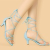 image:imageAllegra K Womens Strappy Lace Up Kitten Heel Dress SandalsSky Blue