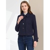 image:imageAllegra K Womens Turn Down Collar Single Breasted Outwear Winter Pea CoatNavy Blue