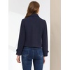 image:imageAllegra K Womens Turn Down Collar Single Breasted Outwear Winter Pea CoatNavy Blue