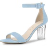 image:imageAllegra K Women Faux Suede Clear Heel Chunky Heel Ankle Strap SandalsSky Blue