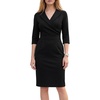 image:imageAllegra K Womens 34 Sleeve Wrap Bodycon Dresses Pencil Mini DressBlack