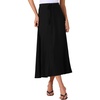 image:imageAllegra K Womens Casual Long Skirts Elastic Waist Drawstring Stretchy ALine Flare Flowy Maxi SkirtBlack