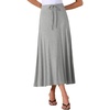 image:imageAllegra K Womens Casual Long Skirts Elastic Waist Drawstring Stretchy ALine Flare Flowy Maxi SkirtGrey