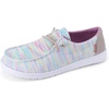 image:imageAllegra K Womens Color Striped Fabric Lace Up Flat ShoesRainbow