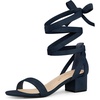 image:imageAllegra K Womens Open Toe Block Heel Lace Up Heels Heel Sandals  Party SandalsNavy Blue