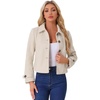 image:imageAllegra K Womens Turn Down Collar Single Breasted Outwear Winter Pea CoatBeige