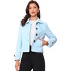 image:imageAllegra K Womens Turn Down Collar Single Breasted Outwear Winter Pea CoatLight Blue