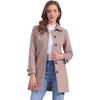 image:imageAllegra K Womens Winter Classic Outwear Overcoat with Pockets Single Breasted Pea CoatDusty Pink