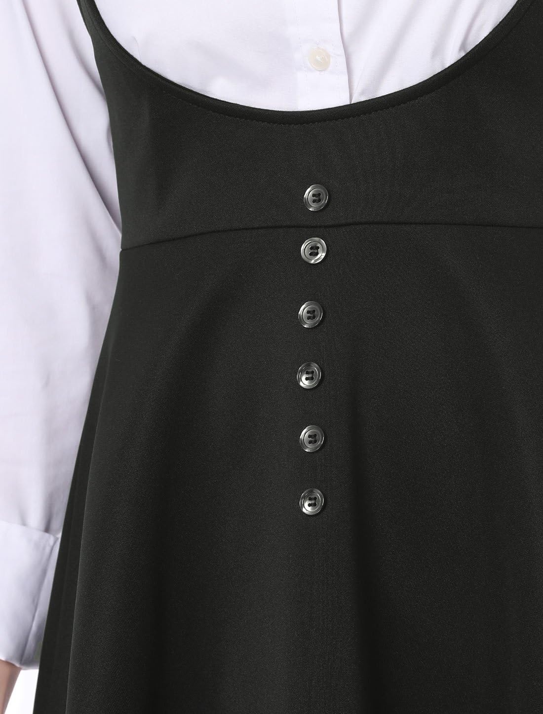 image:imageAllegra K Women Cottagecore Button Front Spaghetti Strap Pinafore DressBlack