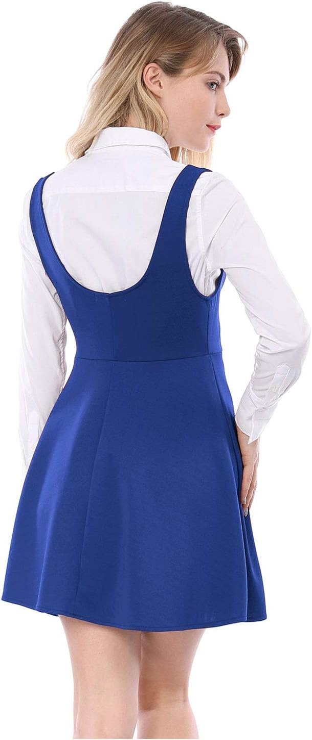 image:imageAllegra K Women Cottagecore Button Front Spaghetti Strap Pinafore DressIndigo Blue