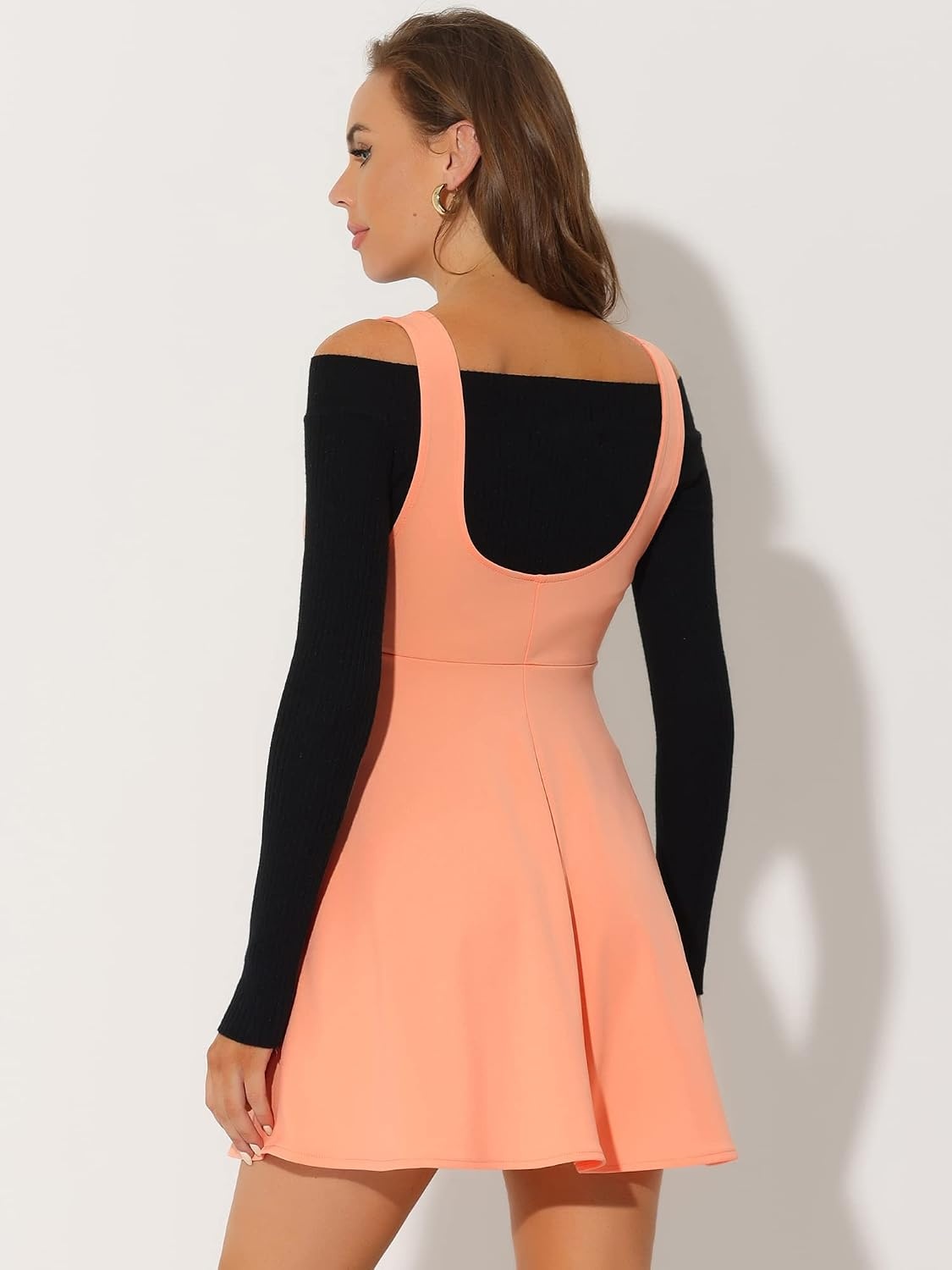 image:imageAllegra K Women Cottagecore Button Front Spaghetti Strap Pinafore DressLight Orange
