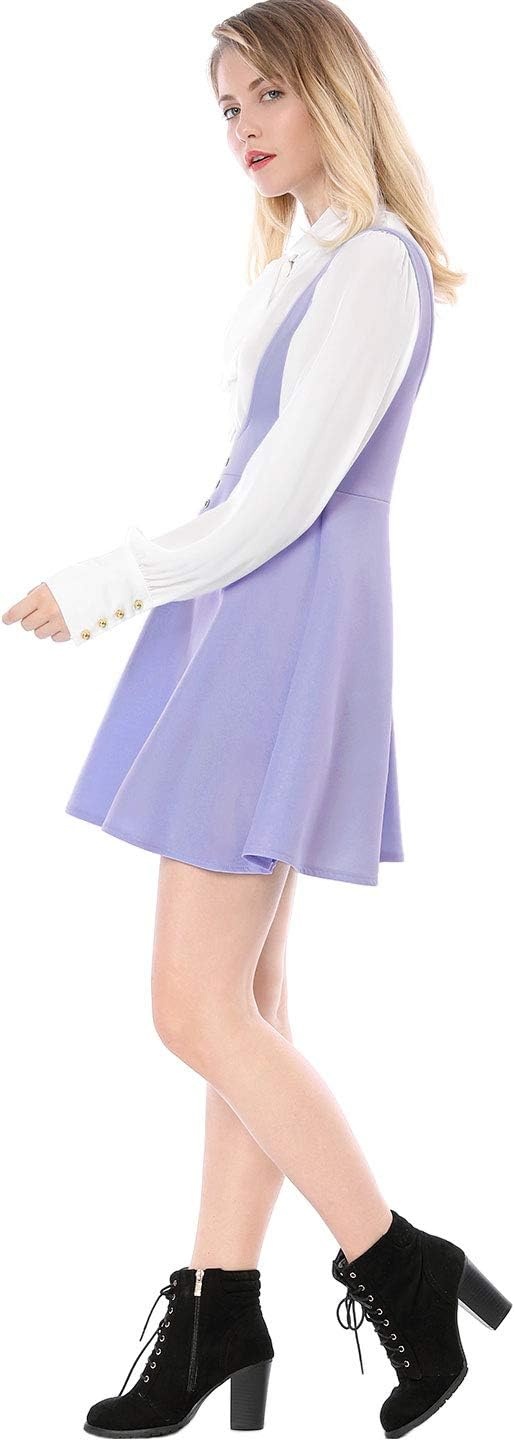 image:imageAllegra K Women Cottagecore Button Front Spaghetti Strap Pinafore DressLight Purple