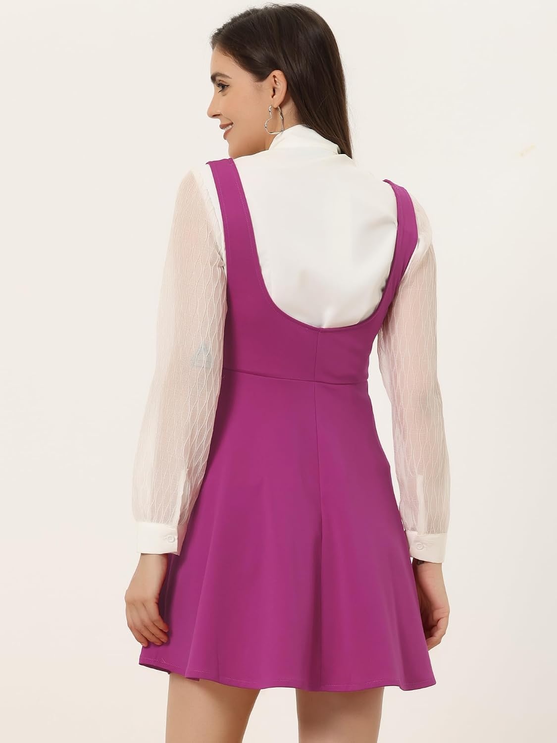 image:imageAllegra K Women Cottagecore Button Front Spaghetti Strap Pinafore DressPurple