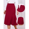 image:imageAllegra K Fishtail Skirt for Women Panel Business Causal Fitted SkirtsDark Red