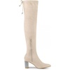 image:imageAllegra K Women Bling Rhinestone Chunky Heels Over the Knee High BootsBeige