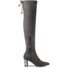 image:imageAllegra K Women Bling Rhinestone Chunky Heels Over the Knee High BootsGrey