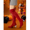 image:imageAllegra K Women Bling Rhinestone Chunky Heels Over the Knee High BootsRed