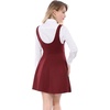 image:imageAllegra K Women Cottagecore Button Front Spaghetti Strap Pinafore DressRed