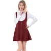 image:imageAllegra K Women Cottagecore Button Front Spaghetti Strap Pinafore DressRed
