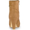 image:imageAllegra K Women Faux Suede Round Toe Ankle Mid Heel Block Heel BootsBrown