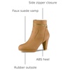 image:imageAllegra K Women Faux Suede Round Toe Ankle Mid Heel Block Heel BootsBrown
