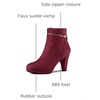 image:imageAllegra K Women Faux Suede Round Toe Ankle Mid Heel Block Heel BootsBurgundy