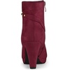image:imageAllegra K Women Faux Suede Round Toe Ankle Mid Heel Block Heel BootsBurgundy