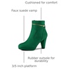 image:imageAllegra K Women Faux Suede Round Toe Ankle Mid Heel Block Heel BootsEmerald Green