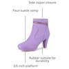 image:imageAllegra K Women Faux Suede Round Toe Ankle Mid Heel Block Heel BootsPurple