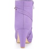 image:imageAllegra K Women Faux Suede Round Toe Ankle Mid Heel Block Heel BootsPurple