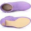 image:imageAllegra K Women Faux Suede Round Toe Ankle Mid Heel Block Heel BootsPurple