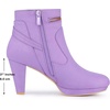 image:imageAllegra K Women Faux Suede Round Toe Ankle Mid Heel Block Heel BootsPurple