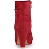 image:imageAllegra K Women Faux Suede Round Toe Ankle Mid Heel Block Heel BootsRed
