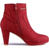 image:imageAllegra K Women Faux Suede Round Toe Ankle Mid Heel Block Heel BootsRed