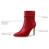 image:imageAllegra K Women Slouched Stiletto Heels Pointed Toe Ankle BootRed