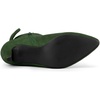 image:imageAllegra K Women Suede Pointed Toe Stiletto Heel Side Zip Ankle BootsGreen