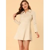 image:imageAllegra K Womens Faux Suede Dress Western Long Sleeve Fall ALine Mini Dresses Cowgirl OutfitBeige
