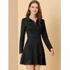 image:imageAllegra K Womens Faux Suede Dress Western Long Sleeve Fall ALine Mini Dresses Cowgirl OutfitBlack